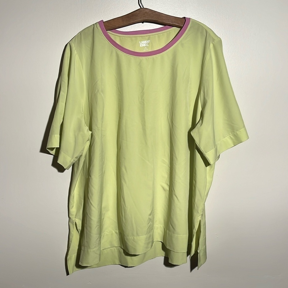Lands End Neon Yellow Athletic Shirt